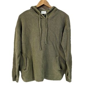 Wrap London Moss Knitted Organic Cotton Pullover Hoodie